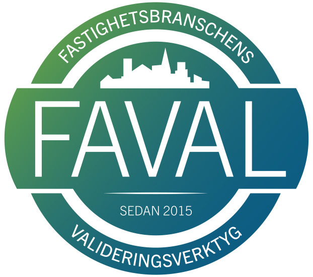 Logotype för Faval, fastighetsbranschens valideringsverktyg.